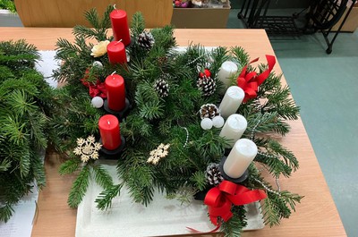 Adventní výzdoba u nás v domově