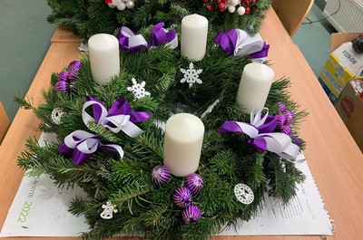 Adventní výzdoba u nás v domově