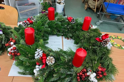 Adventní výzdoba u nás v domově