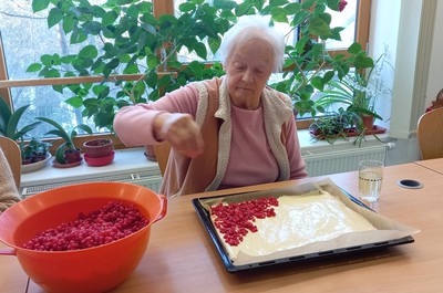 Pečení rybízového koláče - byl výborný